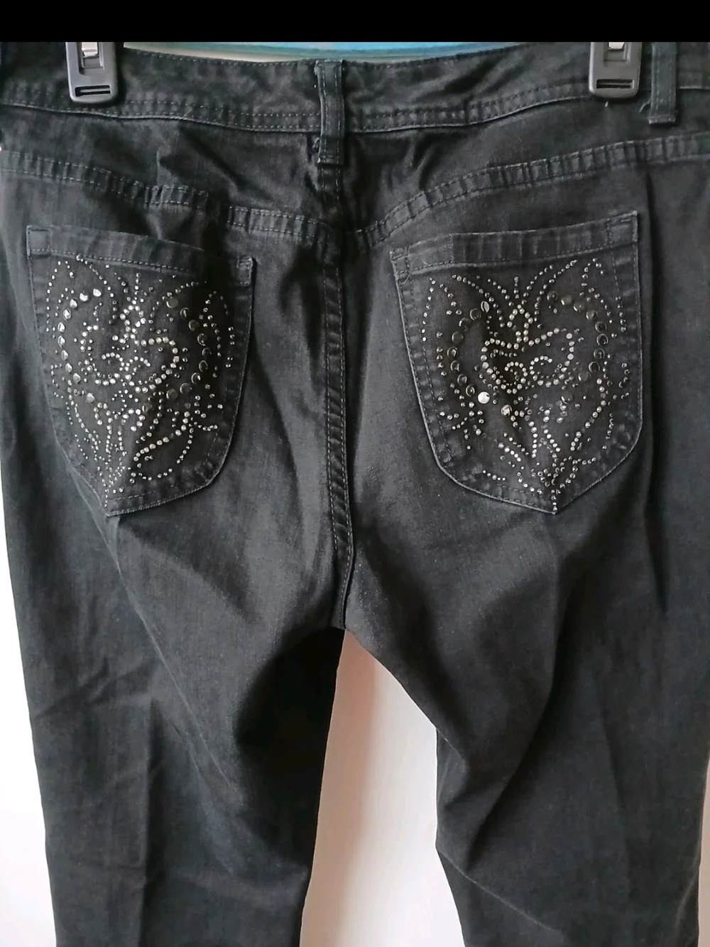 Chicos Black Women's Jeans with Studded Back Pockets - Sz 6 Regular Inseam 31